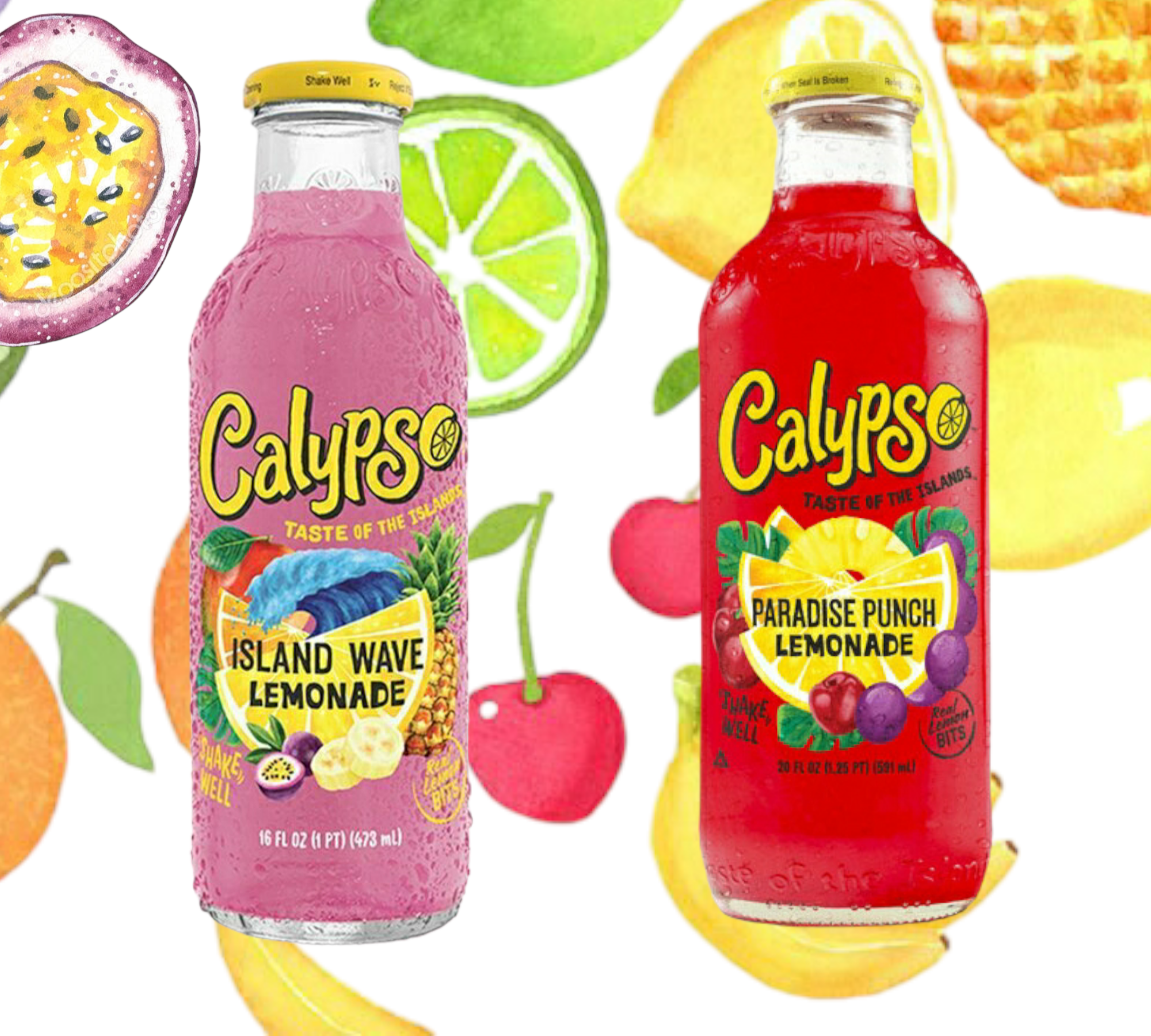 Calypso Lemonade Mix - Island Wave & Paradise Punch 0,473l- Amerikanische Limonade
