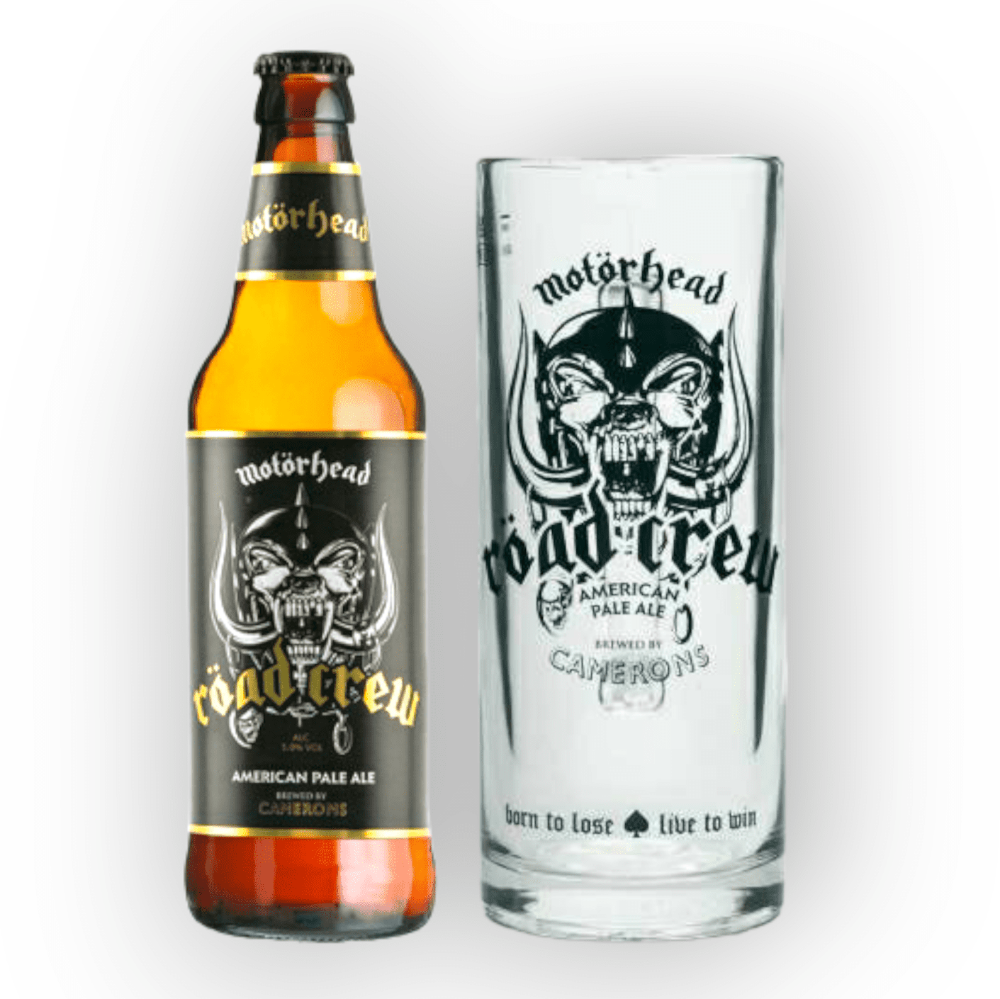 Motörhead Röad Crew Pale Ale 0,33l + Original Motörhead 0,5l Bierkrug - American Pale Ale Camerons