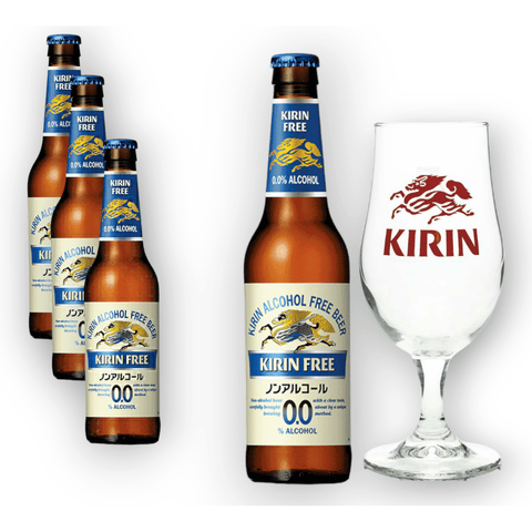 Kirin Ichiban free 0,0% Vol. 0,3l + Original Glas 0,2l - Alkoholfrei - Japanisches Premium Bier