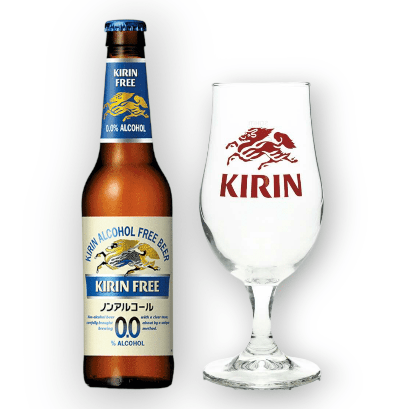 Kirin Ichiban free 0,0% Vol. 0,3l + Original Glas 0,2l - Alkoholfrei - Japanisches Premium Bier