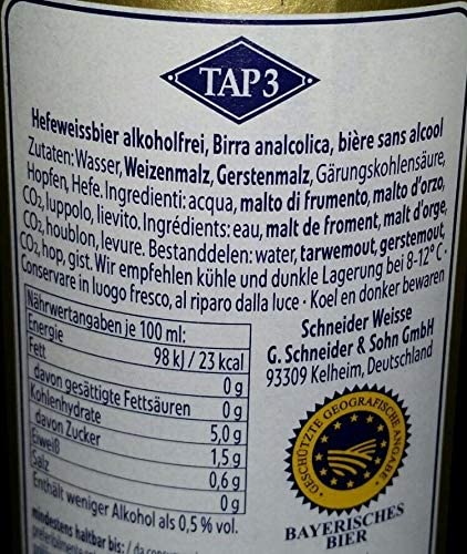 Schneider Weisse - Alkoholfrei (TAP 3/20 Flaschen à 0,5 l/weniger als 0,5% vol.) inc. 1.60€ MEHRWEG Pfand