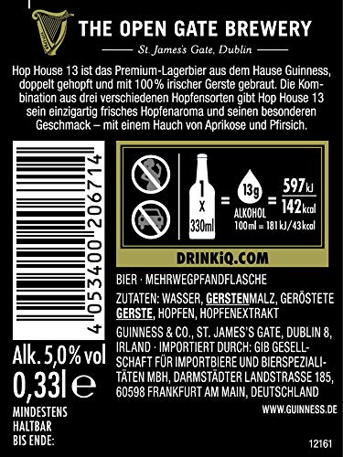 Guinness Hop House 13 0,33l - Hoppy Lager mit 5% Vol.