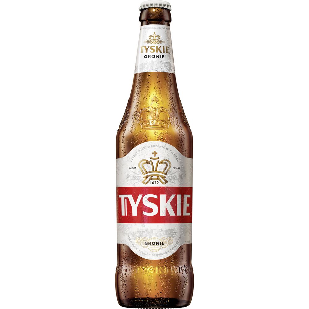 Tyskie Gronie 0,5l - Polnisches Lager im Pilsner Stil mit 5,2% Vol. in der Flasche