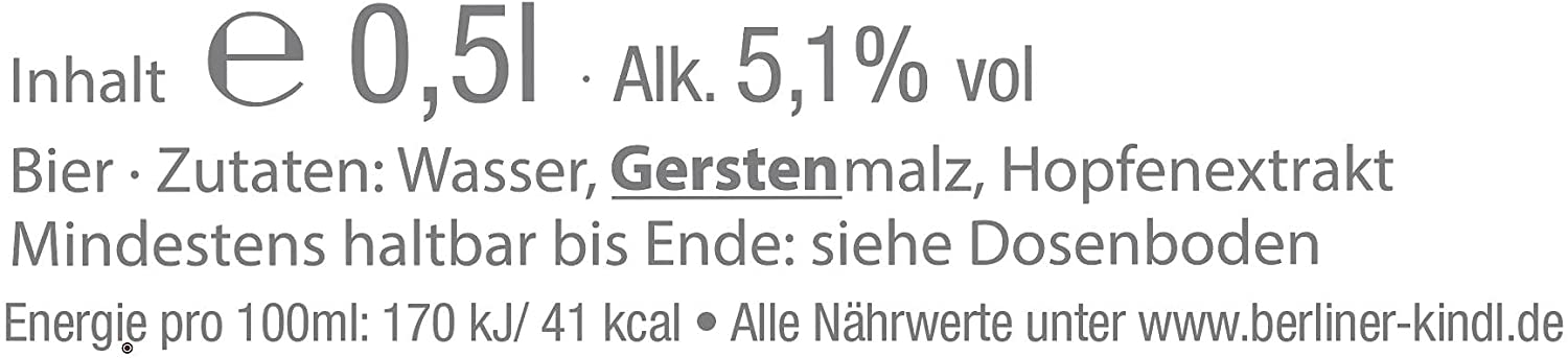 Berliner Kindl Jubiläums Pilsener 0,5l in der Dose mit 5,1%Vol.