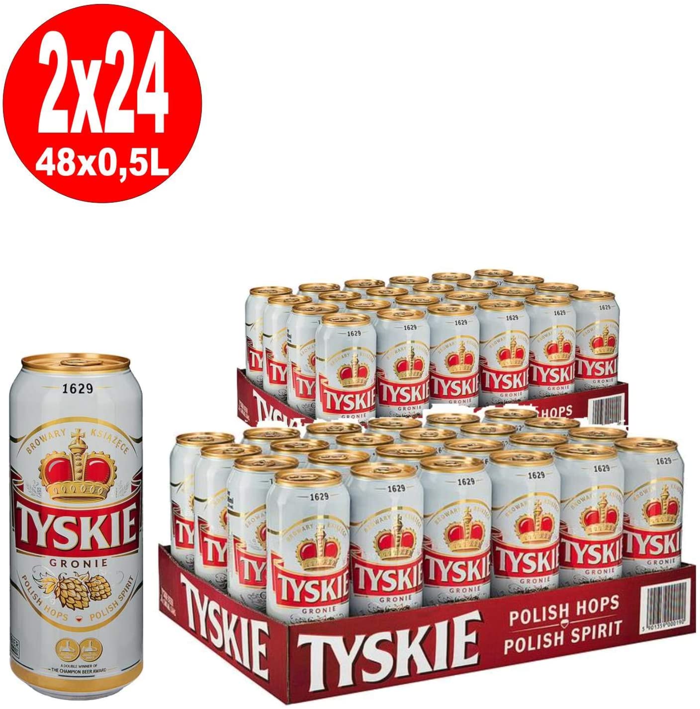 Tyskie Gronie 0,5l - Polnisches Lager im Pilsner Stil mit 5,2% Vol. in der Dose