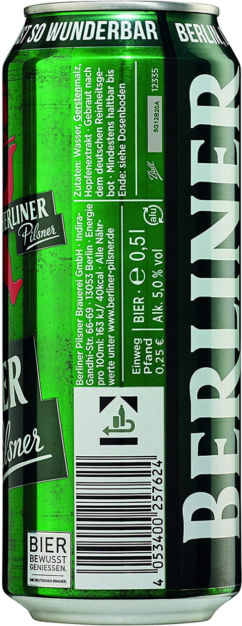 Berliner Pilsner 0,5l in der Dose mit 5% Vol.