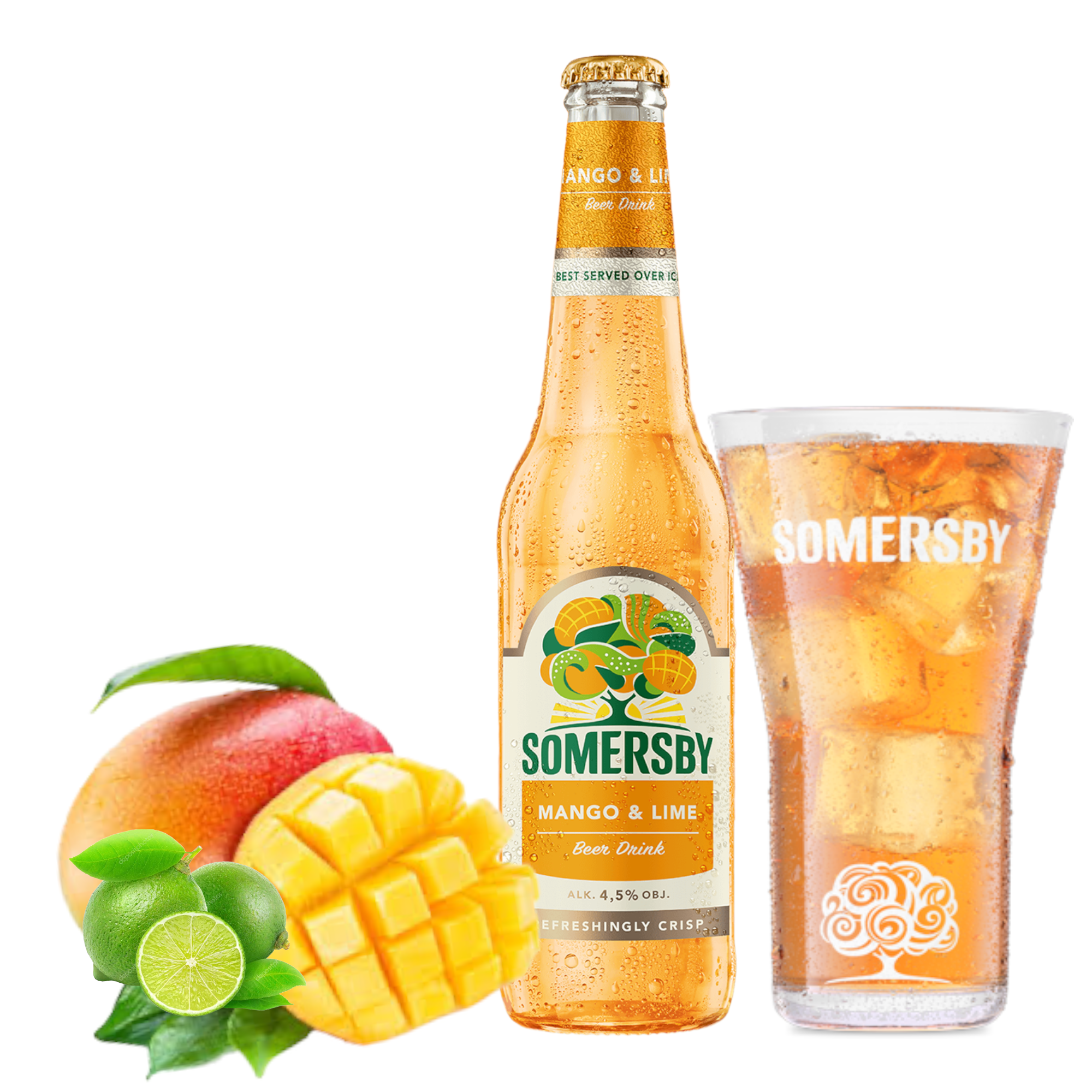 Somersby Mango & Lime 0,4l mit 4,5% Vol.- Biermischgetränk mit Mango & Limette
