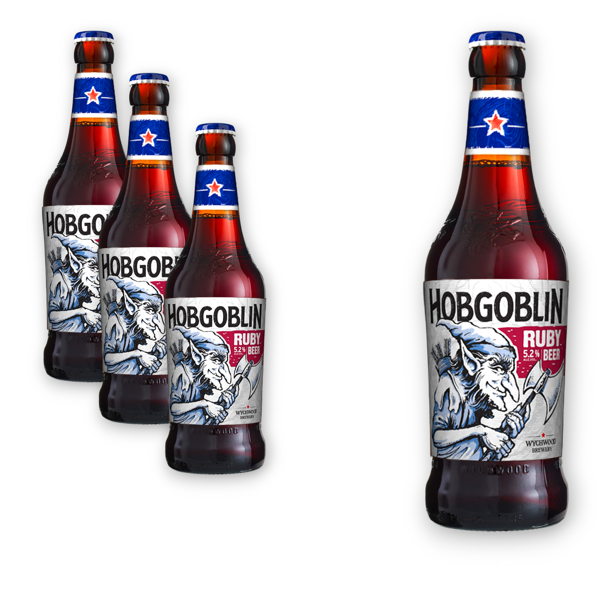 Wychwood Hobgoblin Ruby Beer 0,5l- Das legendäre Bier der Wychwood Brauerei mit 5,2% Vol.
