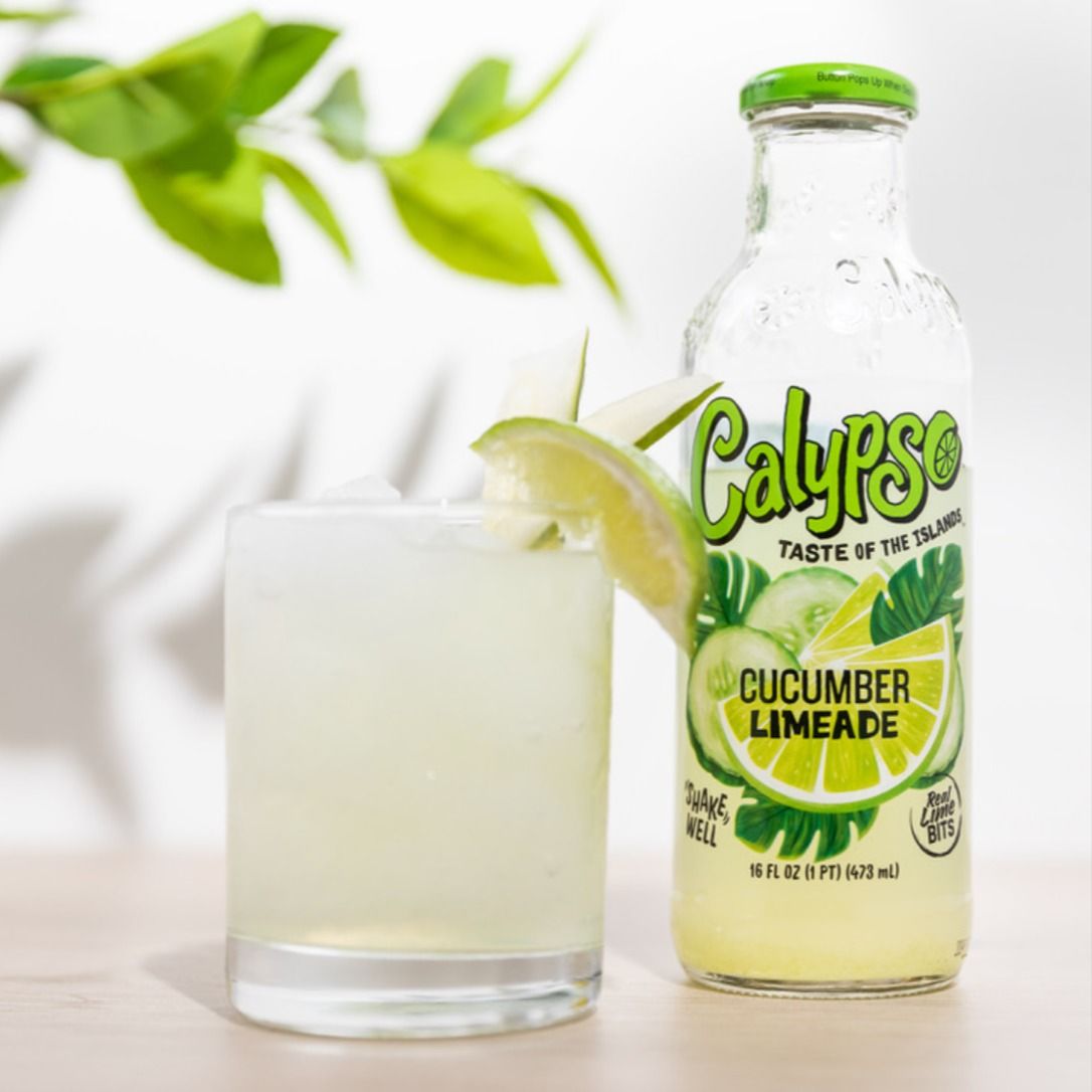 Calypso Lemonade Cucumber 0,473l - Amerikanische Limonade mit Gurke und Limette