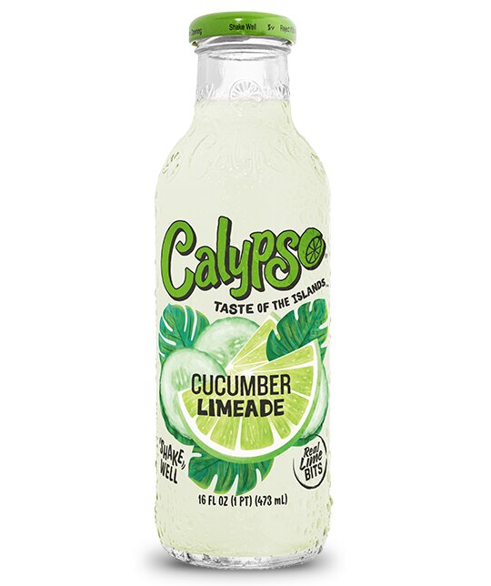 Calypso Lemonade Cucumber 0,473l - Amerikanische Limonade mit Gurke und Limette