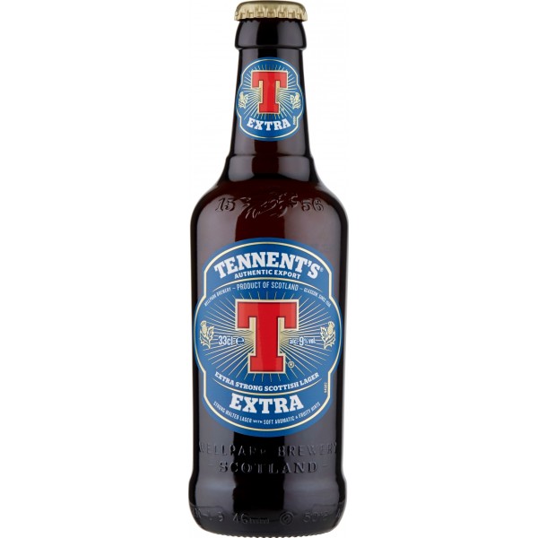Tennent`s Extra Bier je 0,33l - Extra Strong Scottish Lager mit 9% Vol.