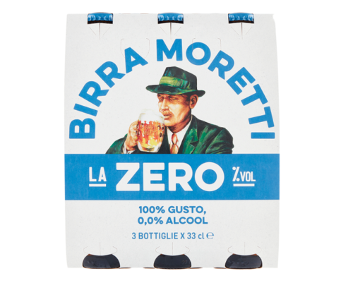 Birra Moretti Zero 0,3l- alkoholfrei -  Der Geschmack Italiens mit 0,0% Vol.