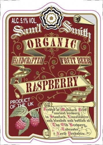 Samuel Smith`s Organic Raspberry 0,355l - Himbeerbier aus Großbritannien mit 5,1% Vol.
