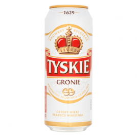 Tyskie Gronie 0,5l - Polnisches Lager im Pilsner Stil mit 5,2% Vol. in der Dose
